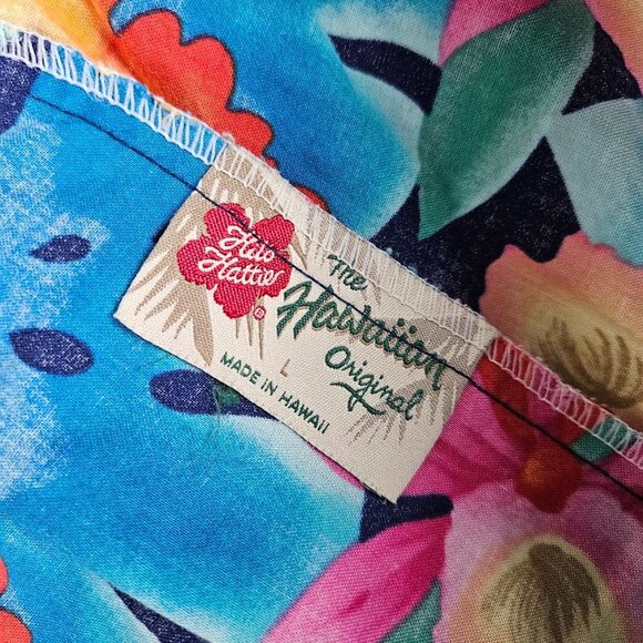 Vintage Hilo Hattie Shorts Size L Tropical Floral 90s 2000s Pull On Hawaii Made - Picture 3 of 4